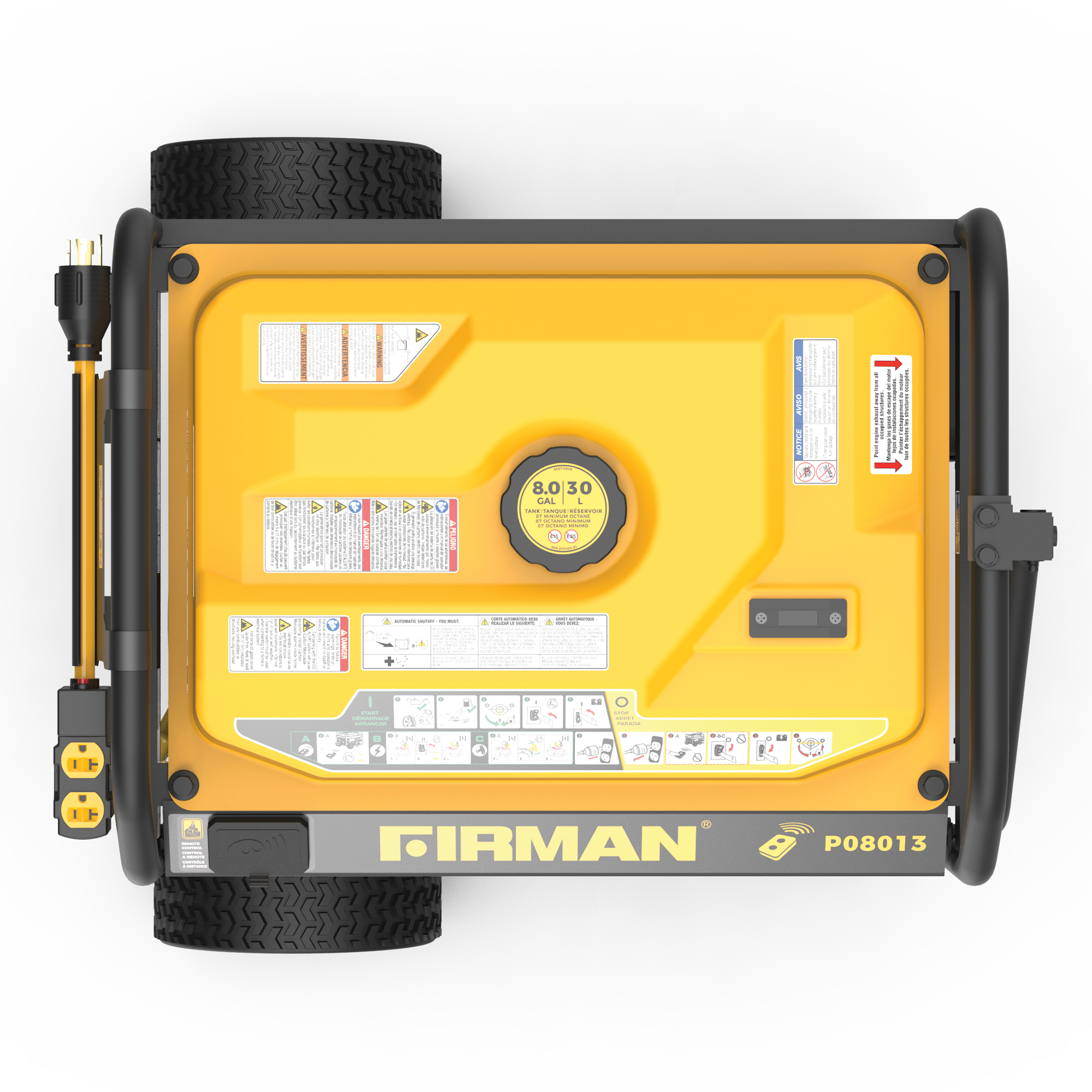 Gas Portable Generator 10000/8000W Remote Start 120/240V with CO alert