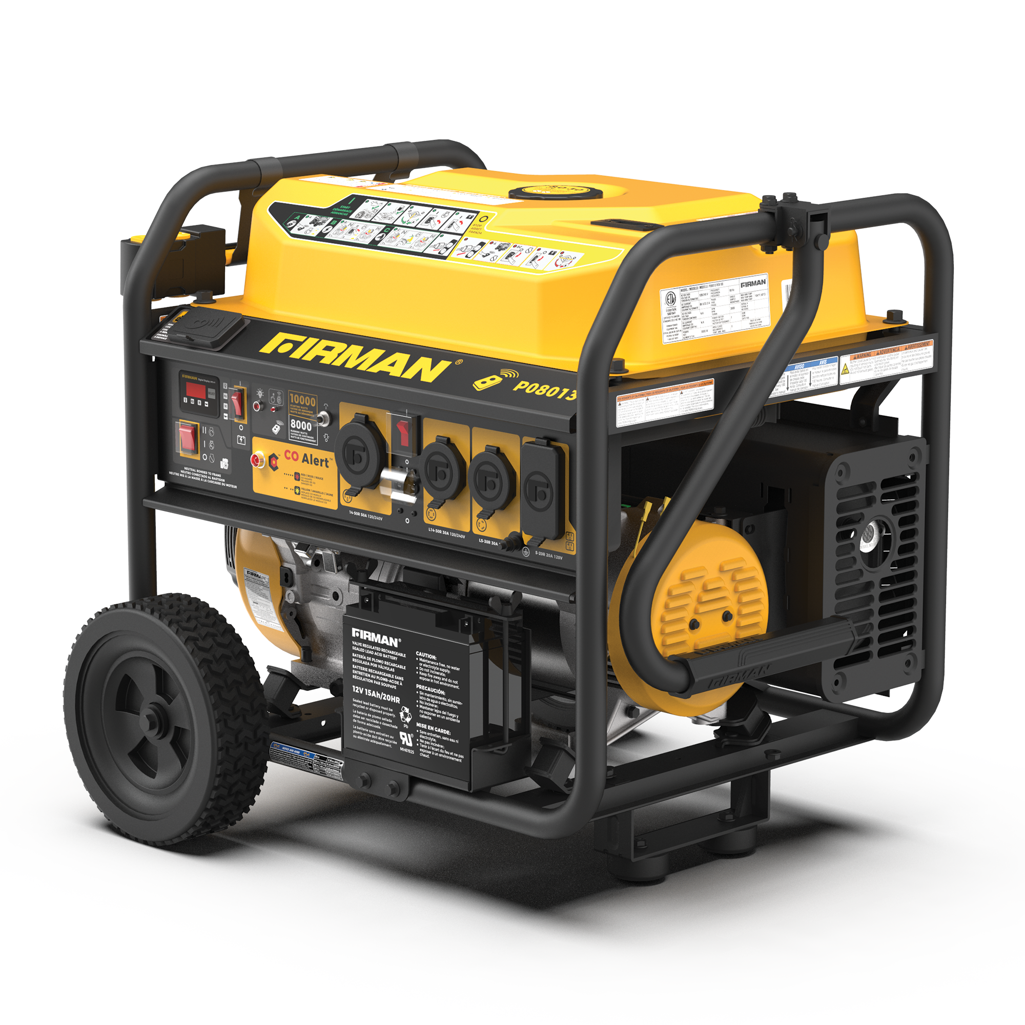 Gas Portable Generator 10000/8000W Remote Start 120/240V with CO alert