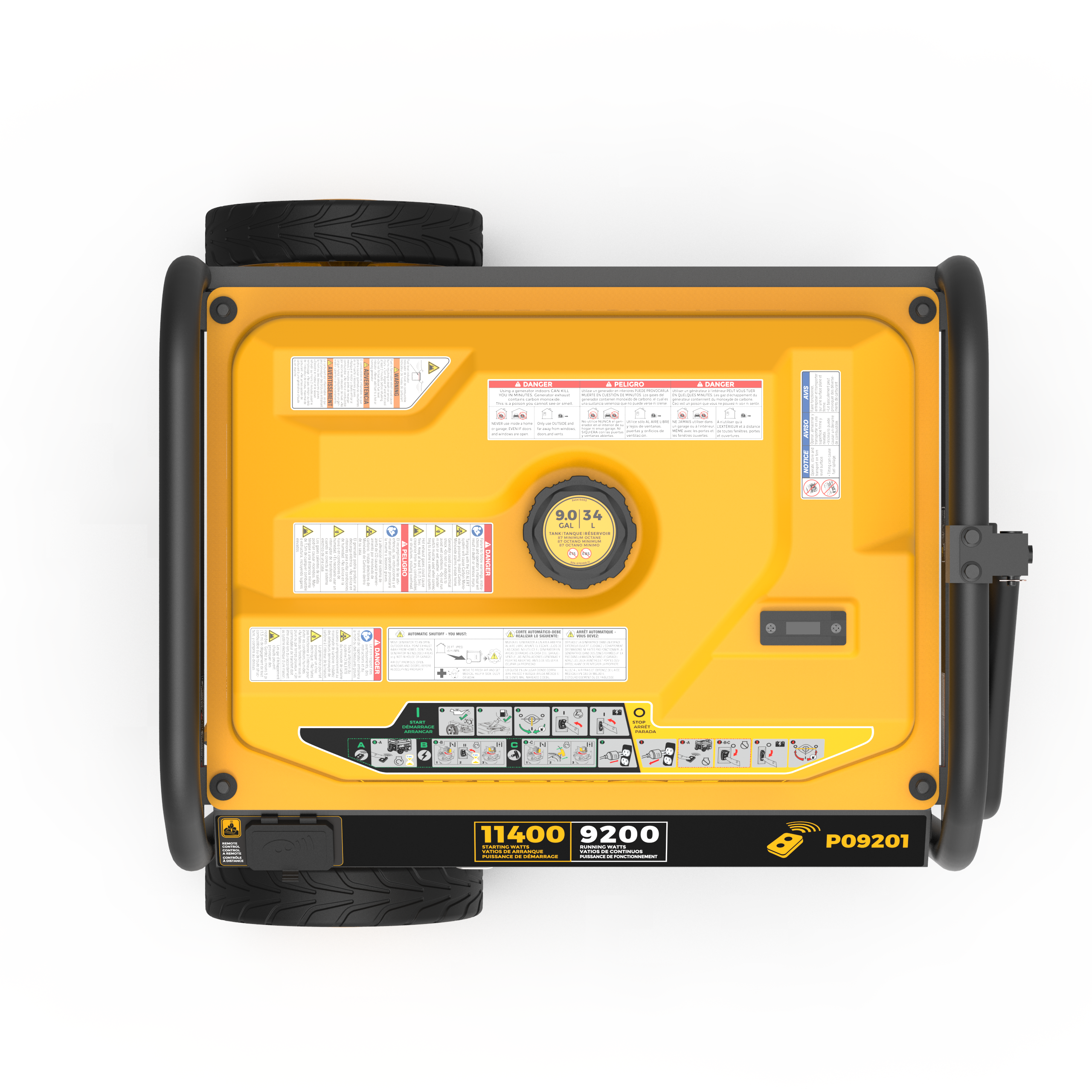 Gas Portable Generator 11400W Remote Start 120/240V with CO alert