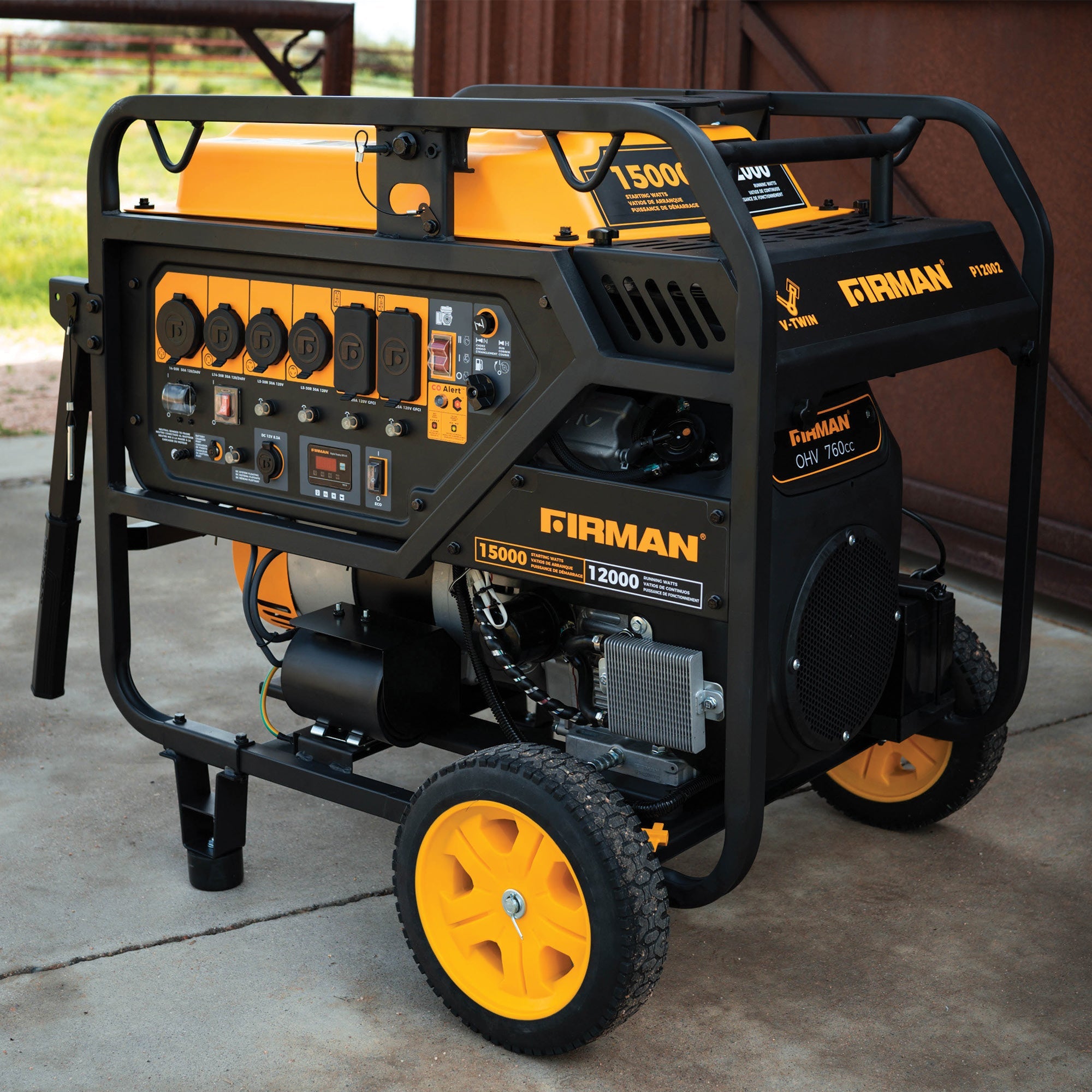 Gas Portable Generator 15000/12000W Electric Start 120/240V with CO Alert