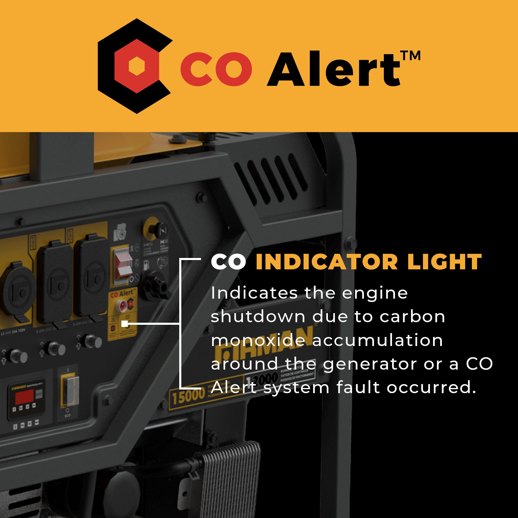 Gas Portable Generator 15000/12000W Electric Start 120/240V with CO Alert