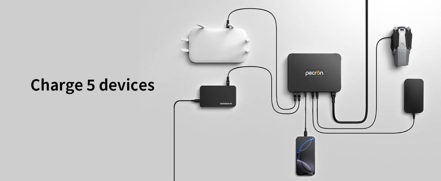 Pecron D39 DC UPS Battery Backup, 38.48Wh Small UPS for WiFi Router/Modem/Security Camera/Phone, With PoE Port, 5V/9V/12V
