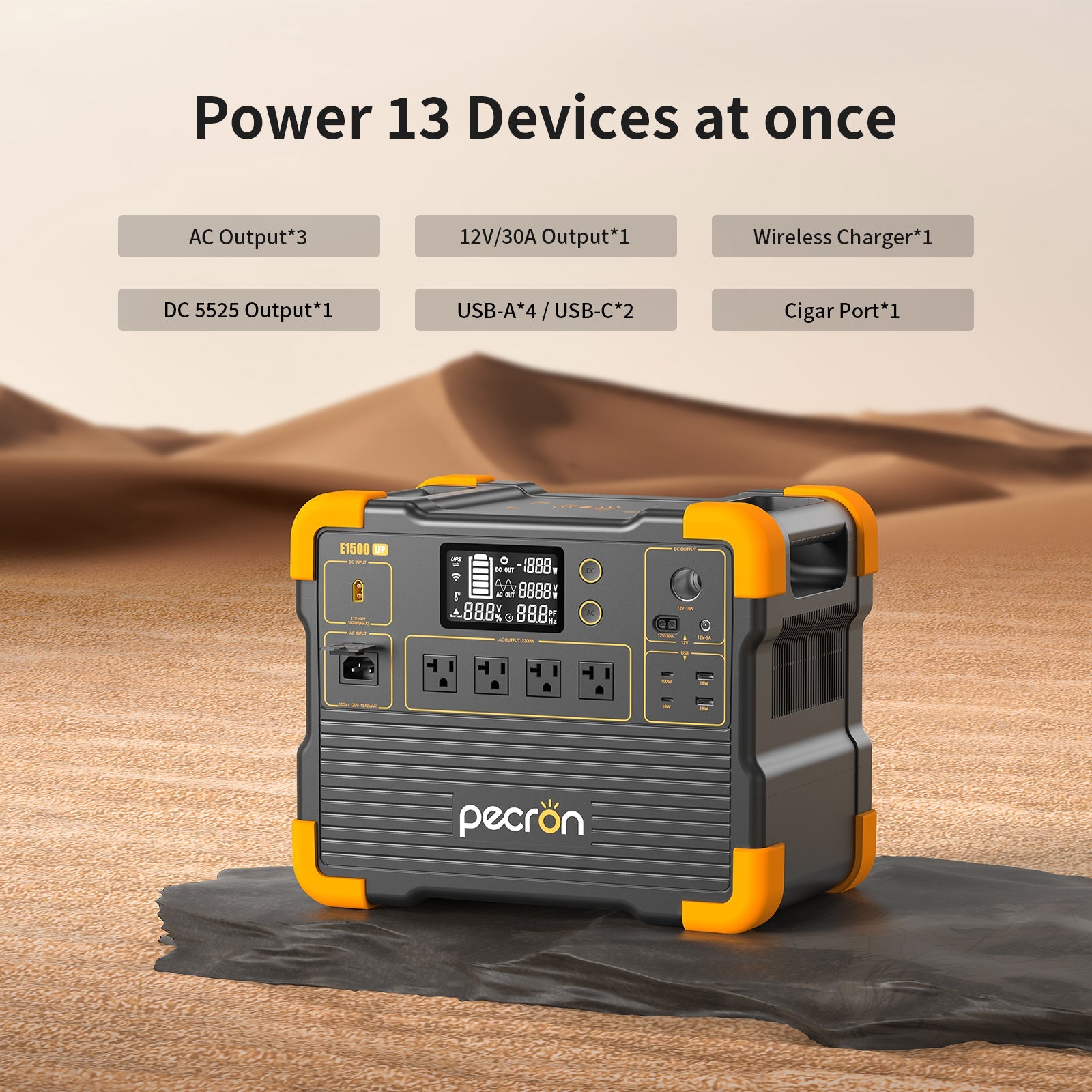 PECRON E1500LFP Expandable Portable Power Station 2200W 1536Wh V3 Version