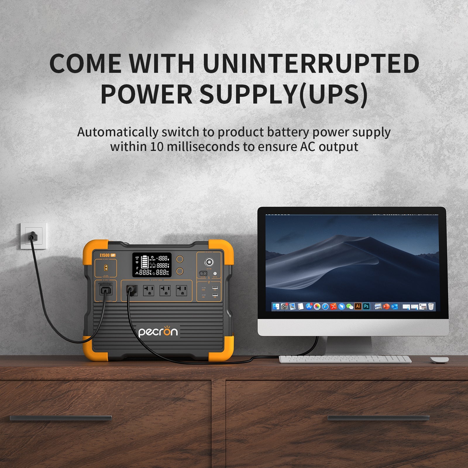PECRON E1500LFP Expandable Portable Power Station 2200W 1536Wh V3 Version