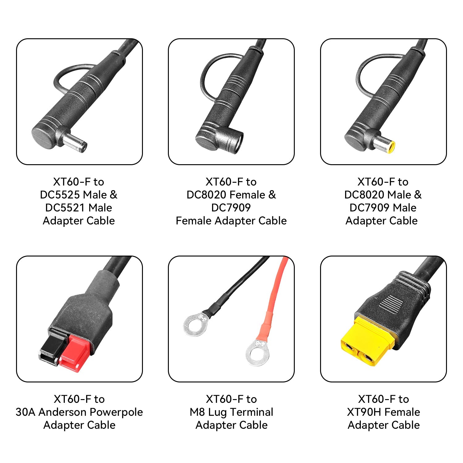 PECRON U20 Universal Cable Kit with 17 Different Adapter Cables for Power Station, Solar Panel