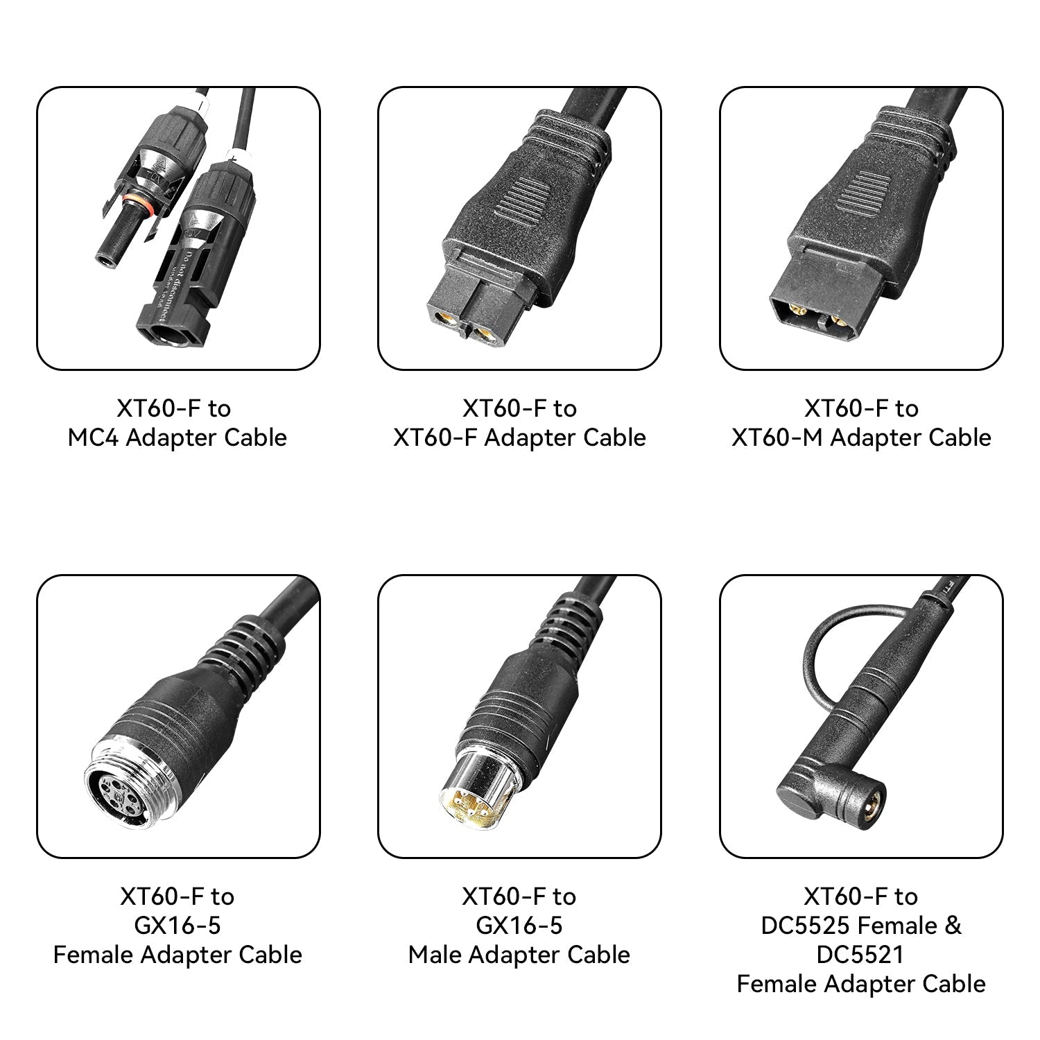 PECRON U20 Universal Cable Kit with 17 Different Adapter Cables for Power Station, Solar Panel