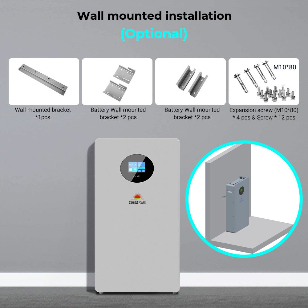 SunGoldPower Powerwall X 51.2V 200AH Lithium Battery