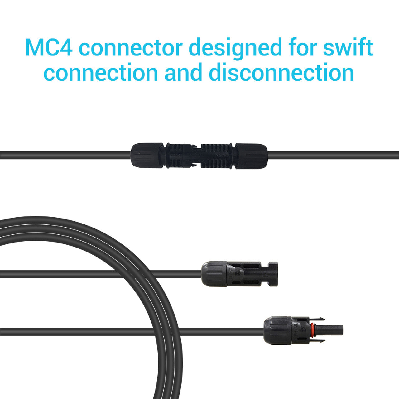 Renogy 1.5FT 12 AWG MC4 Solar Panel Extension Cable w/ Male to Female Solar Connector