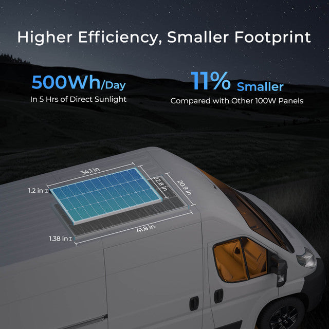Renogy 100W 12V 16BB N-Type Monocrystalline Solar Panel