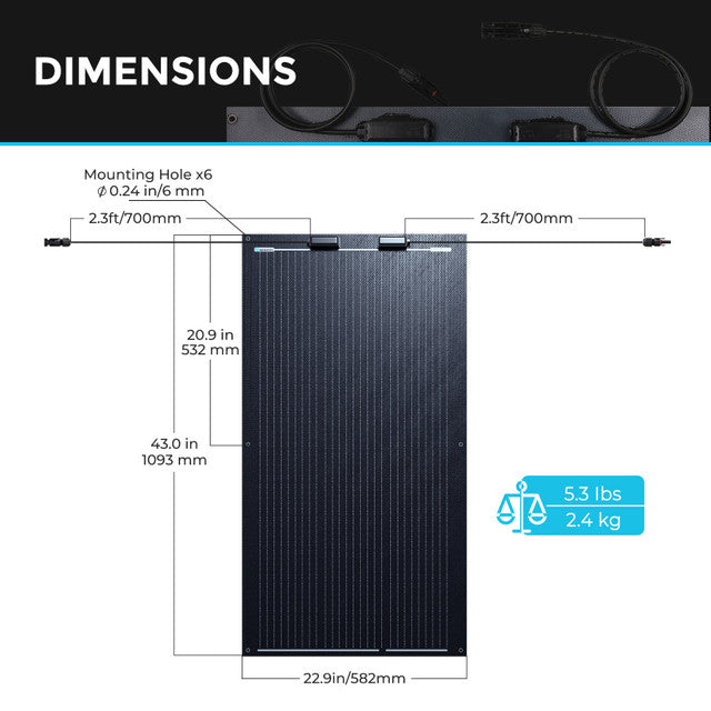 Renogy 100W 12V Black Division Flexible Solar Panel