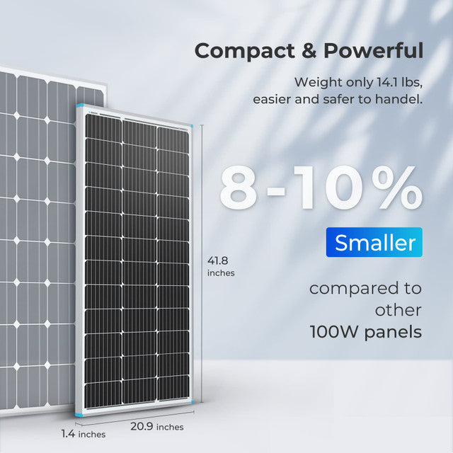 Renogy 100W 12V Compact Monocrystalline Solar Panel