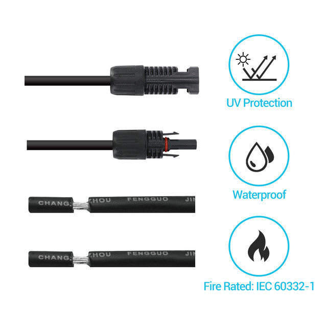 Renogy  10FT 10 AWG MC4 Solar Panel to Charge Controller Adapter Cables