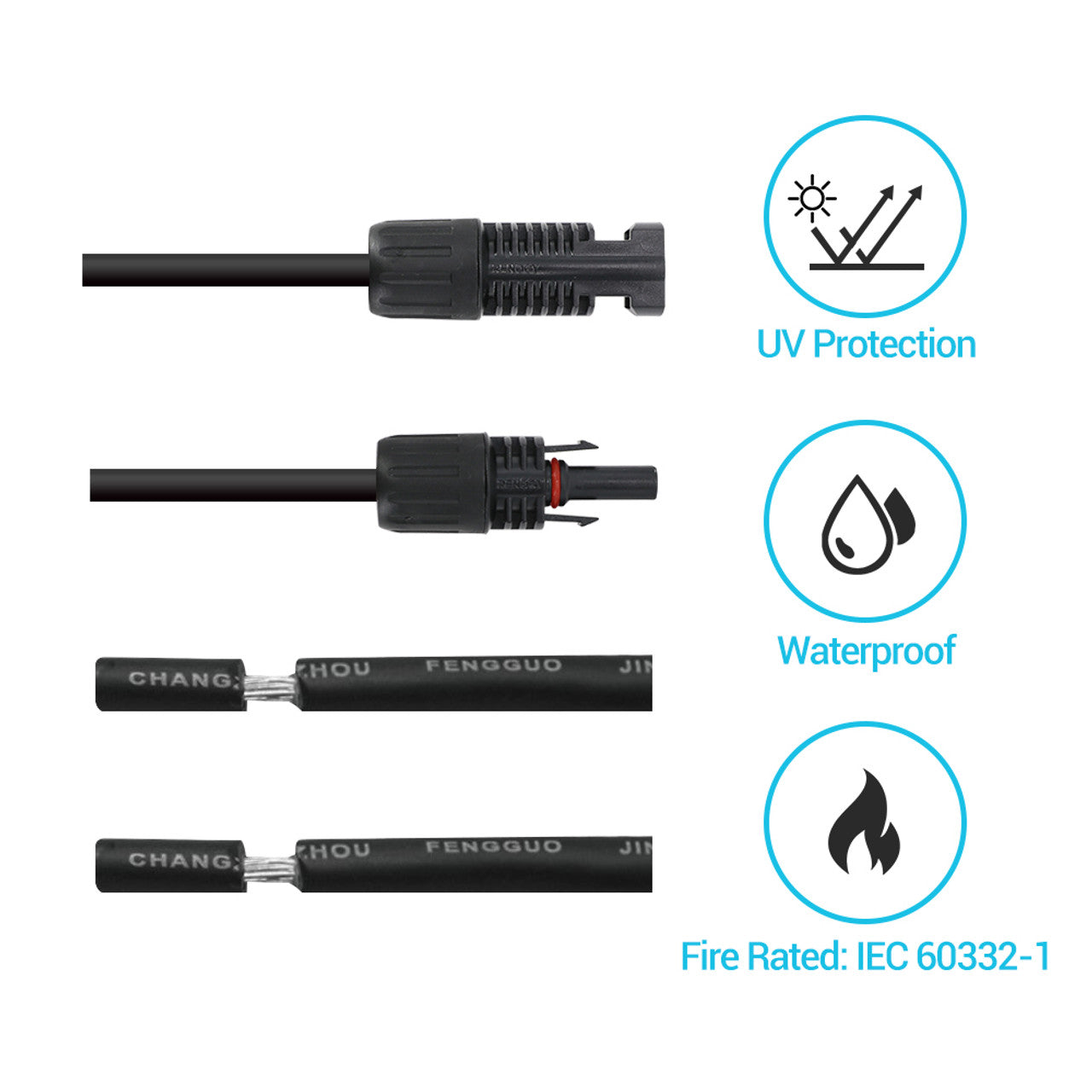 Renogy  10FT 12 AWG MC4 Solar Panel to Charge Controller Adapter Cables