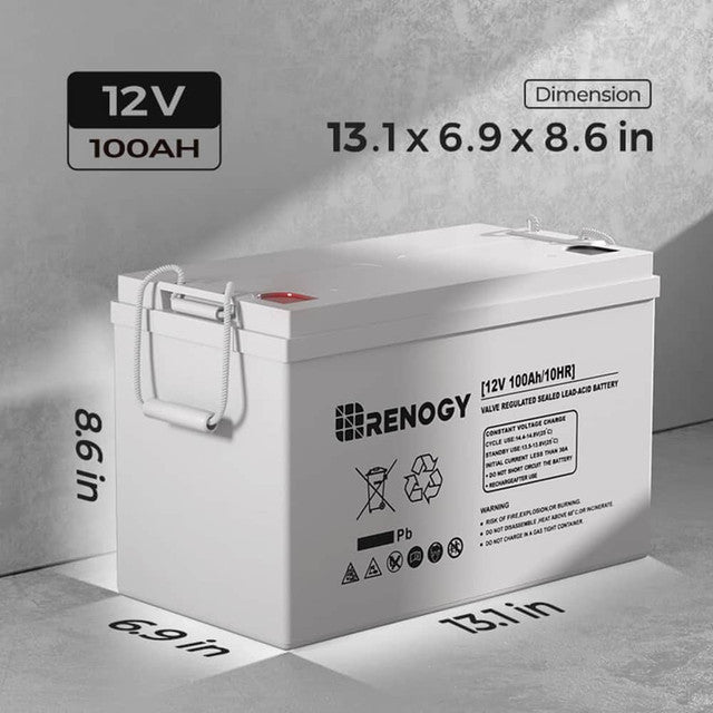 Renogy 12V 100Ah Deep Cycle AGM Battery
