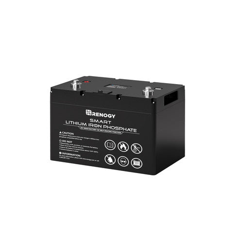 Renogy 12V 100Ah Smart Lithium Iron Phosphate Battery w/ Self Heating Function