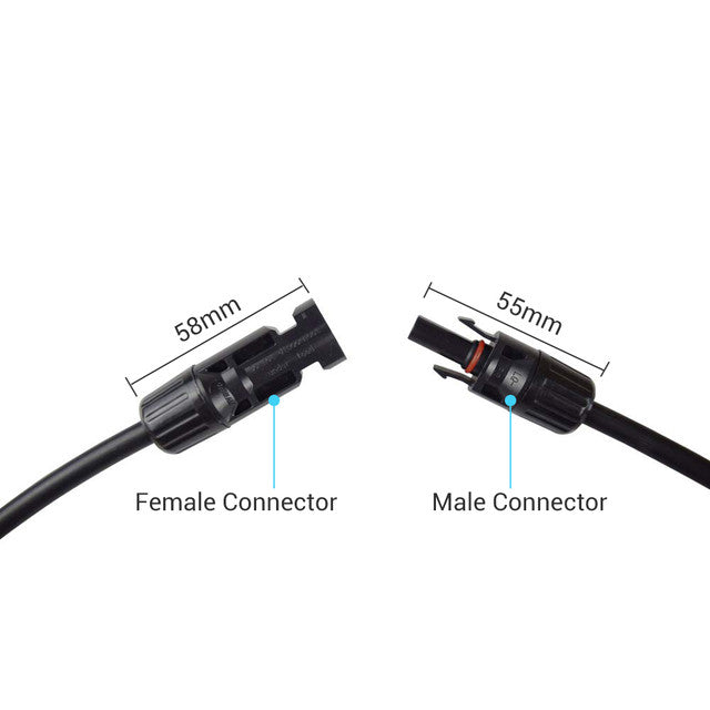 Renogy 15FT 10 AWG MC4 Solar Panel Extension Cable w/ Male to Female Solar Connector