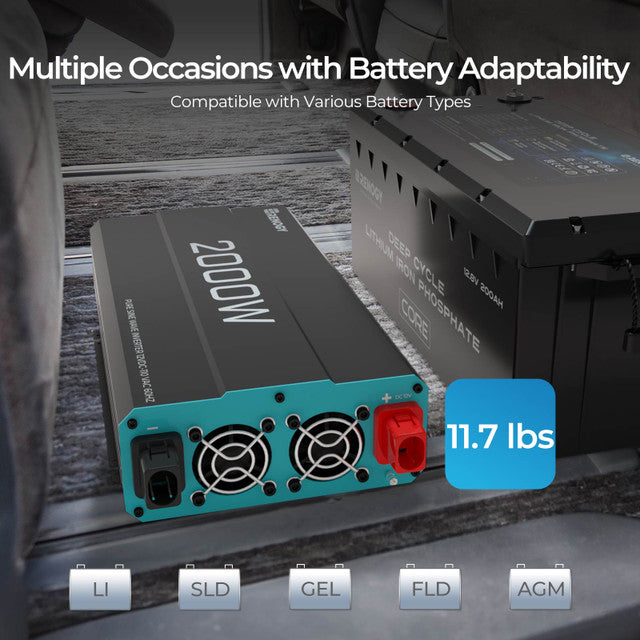 Renogy 2000W 12V Pure Sine Wave Inverter G2
