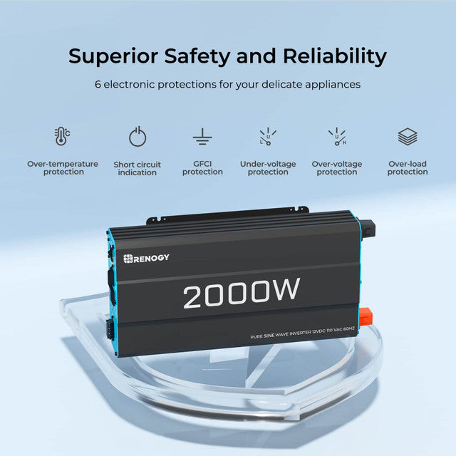 Renogy 2000W 12V Pure Sine Wave Inverter G3