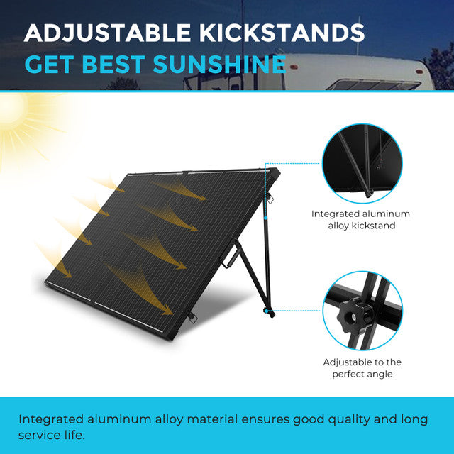 Renogy 200W 12V Monocrystalline Foldable Solar Suitcase w/ Waterproof Charge Controller