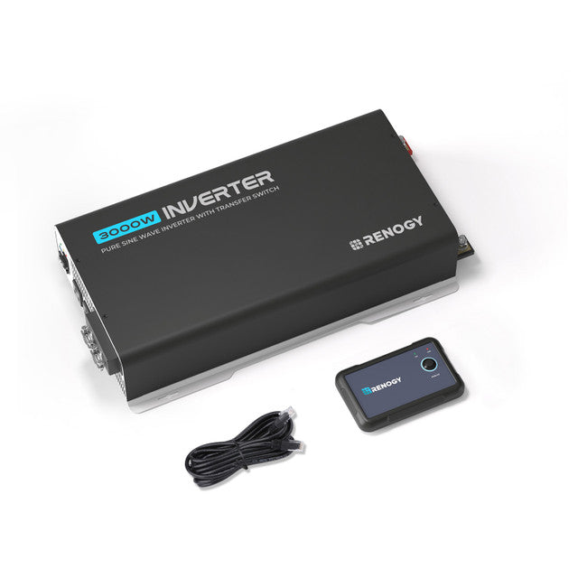 Renogy 3000W 12V Pure Sine Wave Inverter w/ UPS Transfer Switch and Built-In Bluetooth