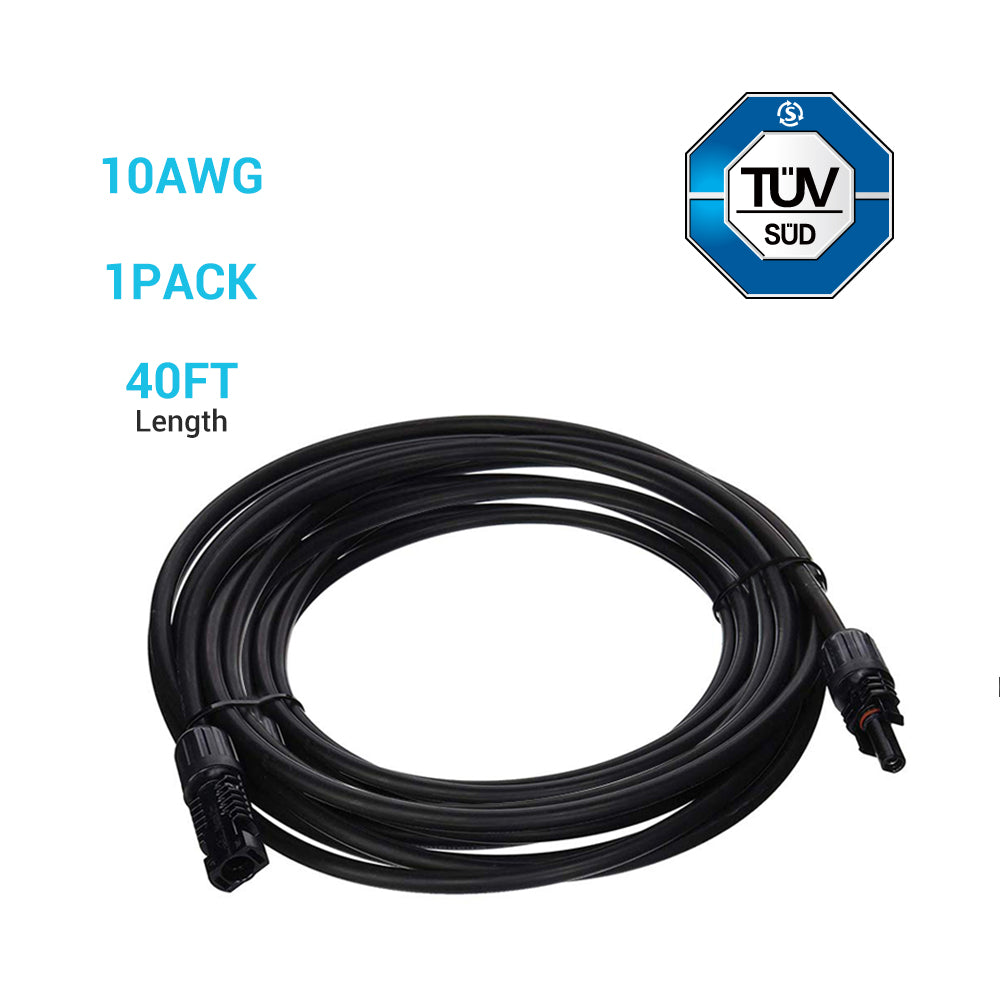 Renogy 40FT 10 AWG MC4 Solar Panel Extension Cable w/ Male to Female Solar Connector