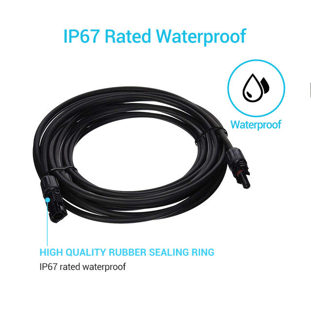 Renogy 5FT 10 AWG MC4 Solar Panel Extension Cable w/ Male to Female Solar Connector
