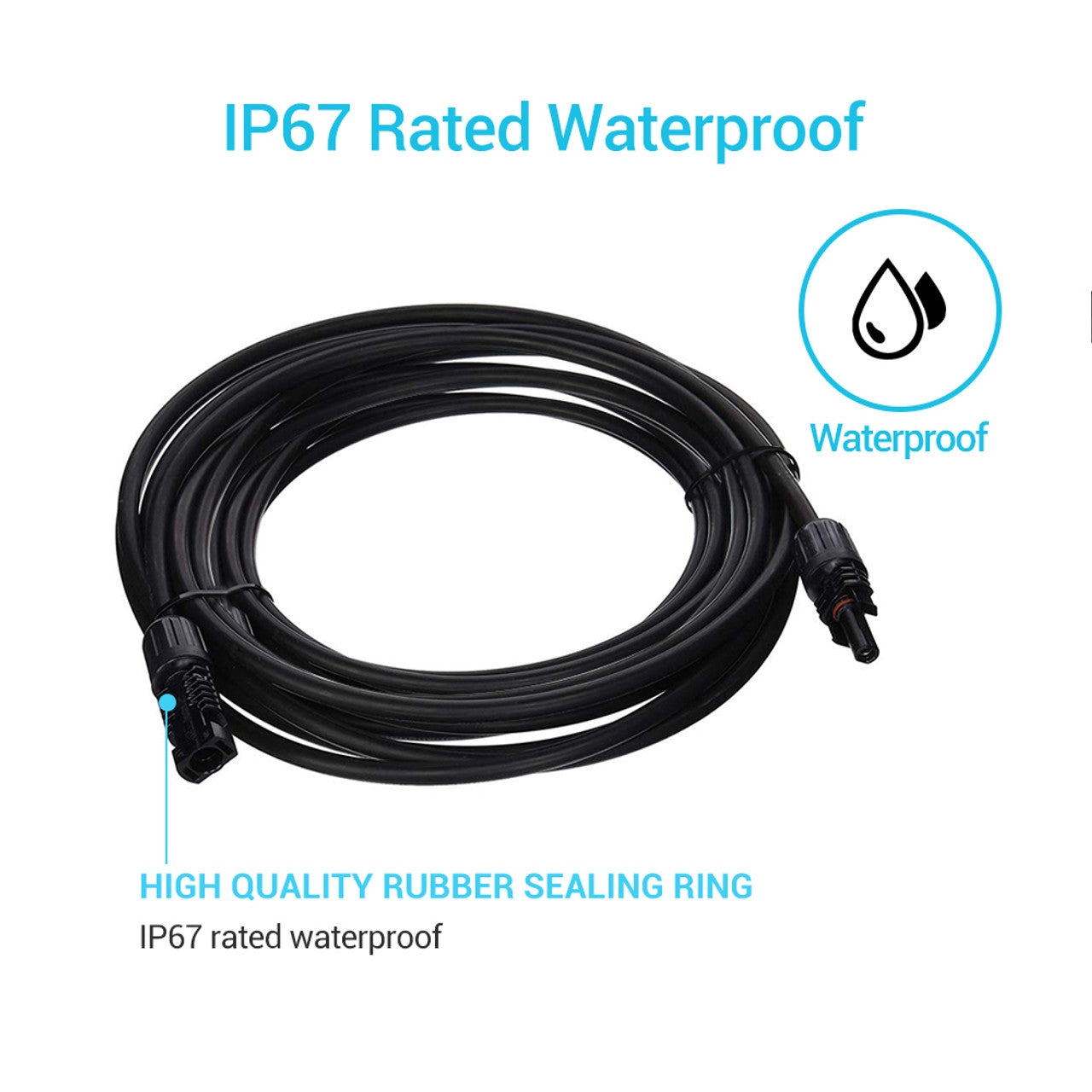 Renogy 5FT 12 AWG MC4 Solar Panel Extension Cable w/ Male to Female Solar Connector