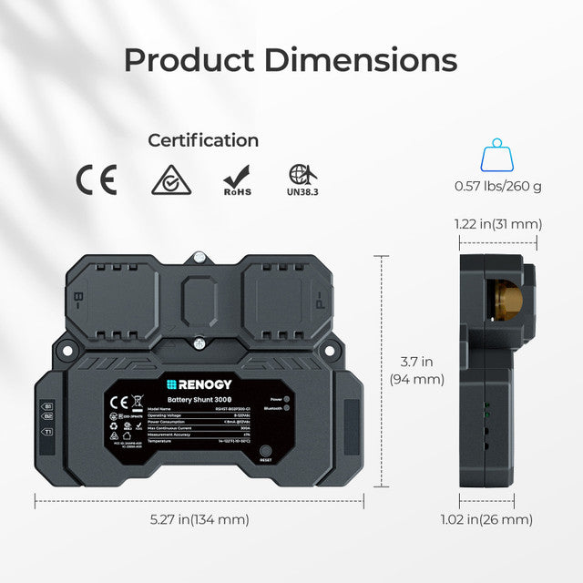 Renogy Battery Shunt 300 Remote Battery Monitoring