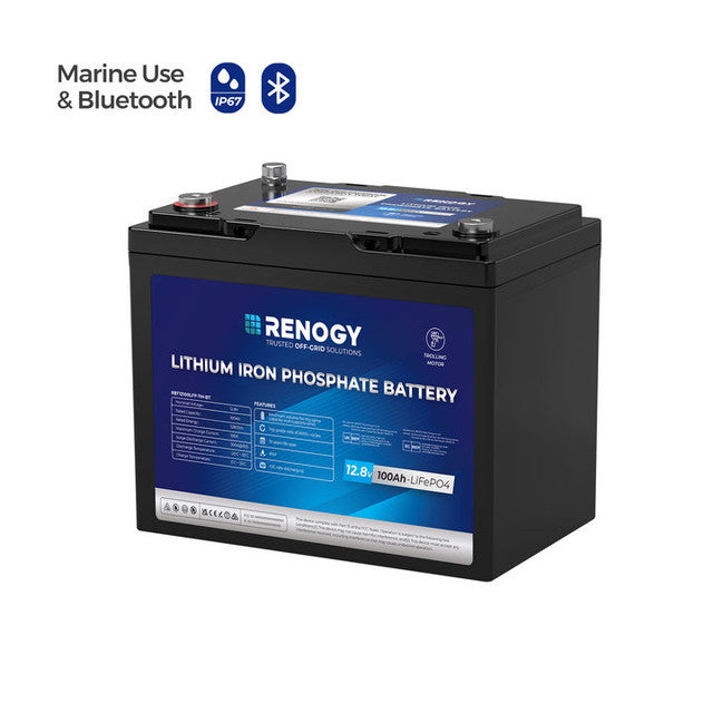Renogy Core 12V 100Ah Trolling Motor Lithium Iron Phosphate Battery w/ Bluetooth