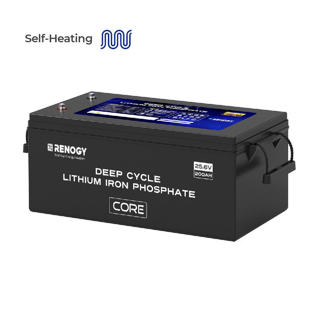 Renogy Core 24V 200Ah Deep Cycle Lithium Iron Phosphate Battery w/ Self Heating