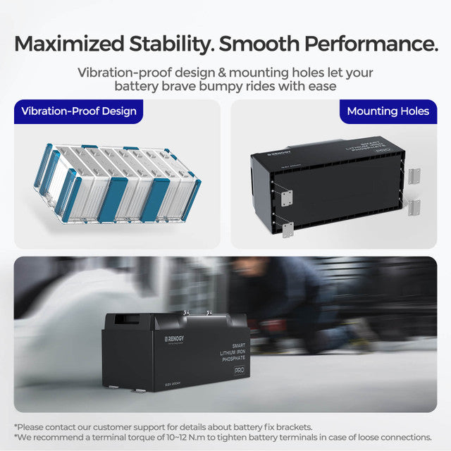 Renogy PRO 12V 200Ah Smart LiFePO4 Battery w/ Bluetooth & Self Heating