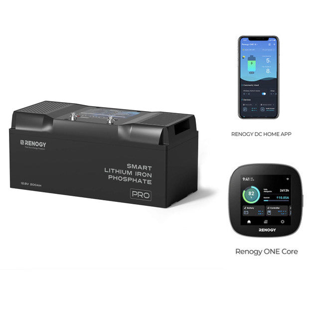 Renogy PRO 12V 200Ah Smart LiFePO4 Battery w/ Bluetooth & Self Heating