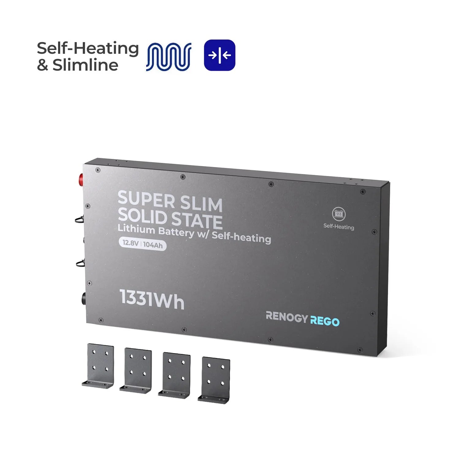 Renogy REGO 12V 104Ah Super Slim Lithium Iron Phosphate Battery w/ Self Heating