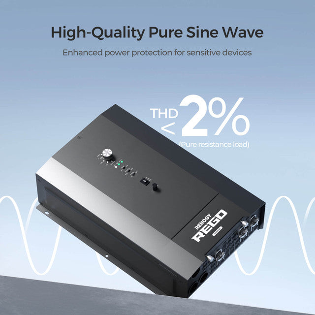 Renogy REGO 3000W 12V Pure Sine Wave HF Split-Phase  Inverter Charger