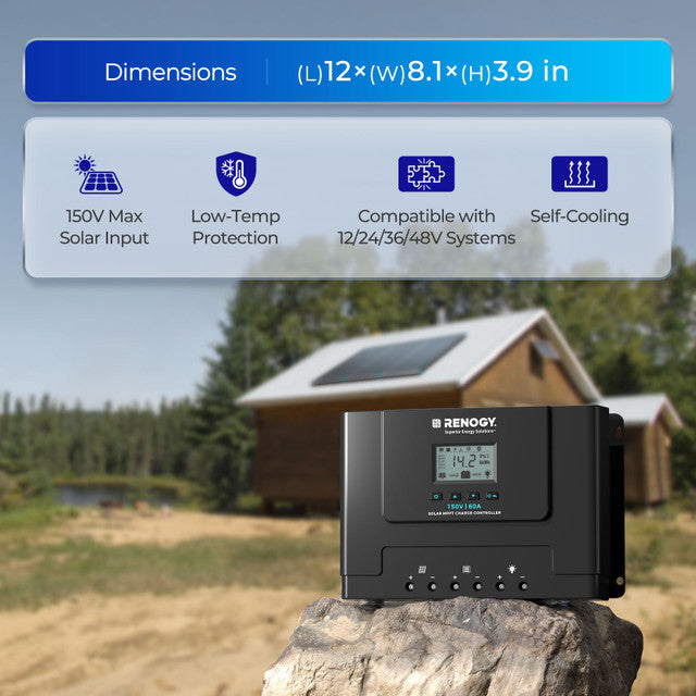 Renogy Rover Lite 12/24/36/48V 60A MPPT Solar Charge Controller w/ Bluetooth Module