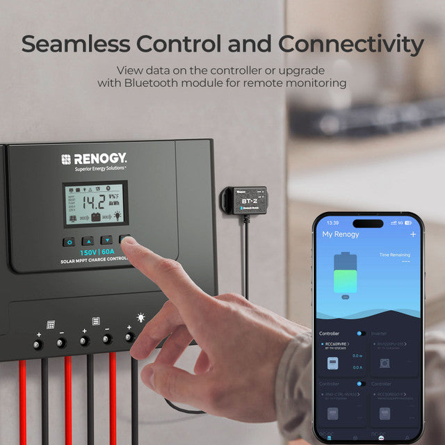 Renogy Rover Lite 12/24/36/48V 60A MPPT Solar Charge Controller w/ Bluetooth Module