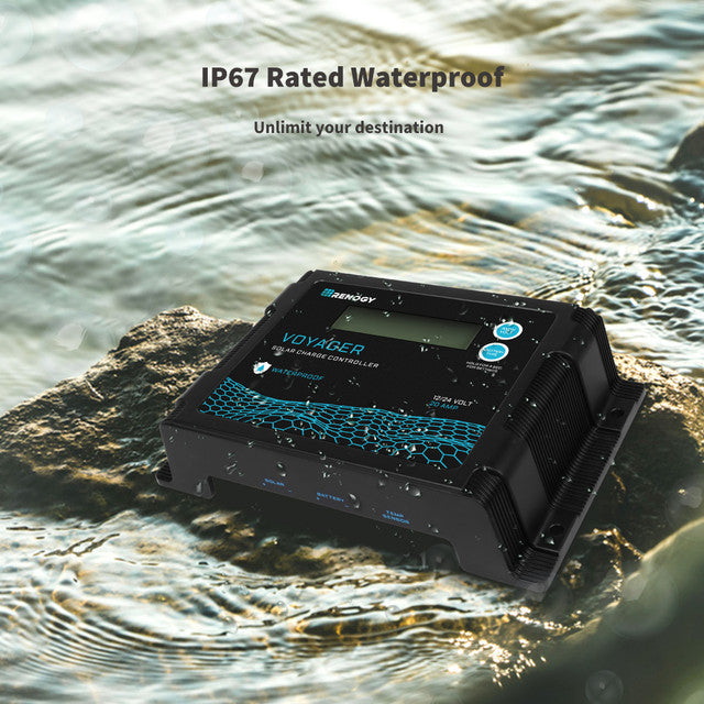 Renogy Voyager 12/24V 20A PWM Waterproof Solar Charge Controller