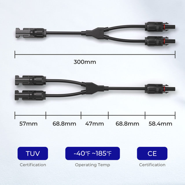 Renogy Y Branch Parallel Adapters 2 to 1