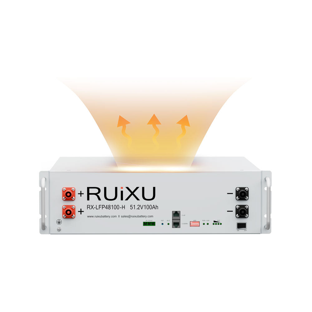 RUiXU RX-LFP48100-H Self-Heating 51.2V 100Ah 5.12kWh Server Rack LiFePO4 Battery