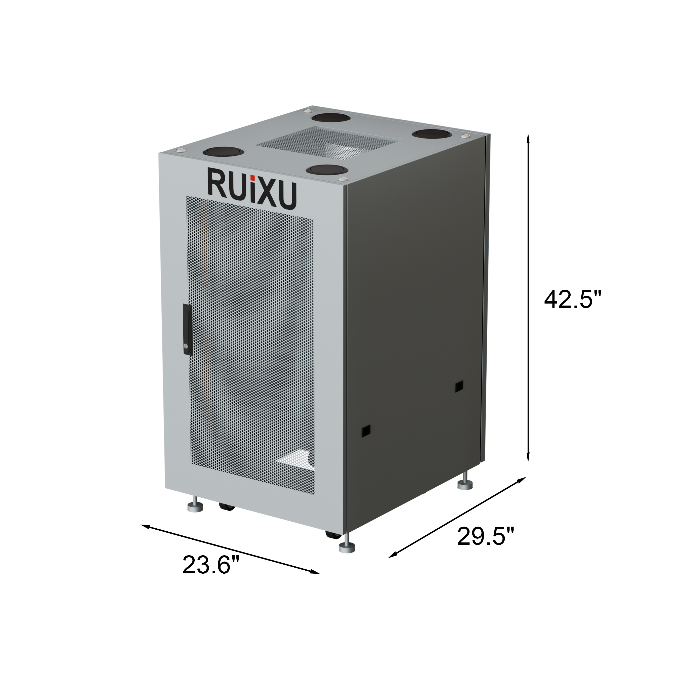 RUiXU RX6075100 6-Slot Battery Cabinet with Wheels and Busbar
