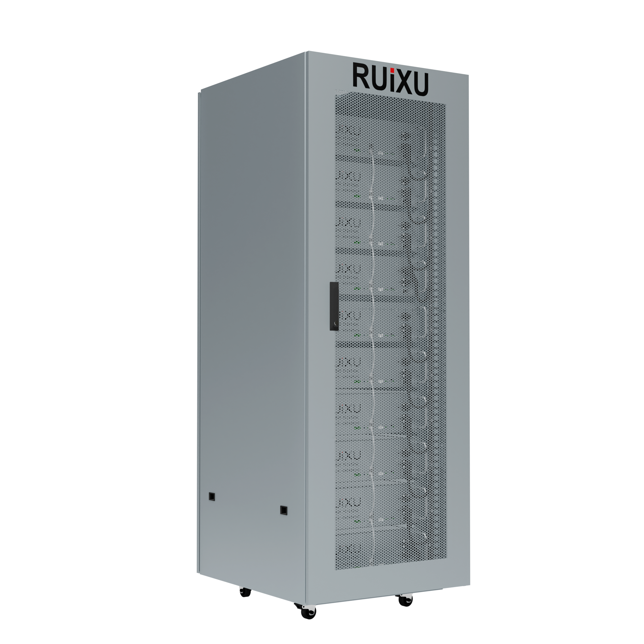 RUiXU RX6075177 10-Slot Battery Cabinet with Wheels and Busbar