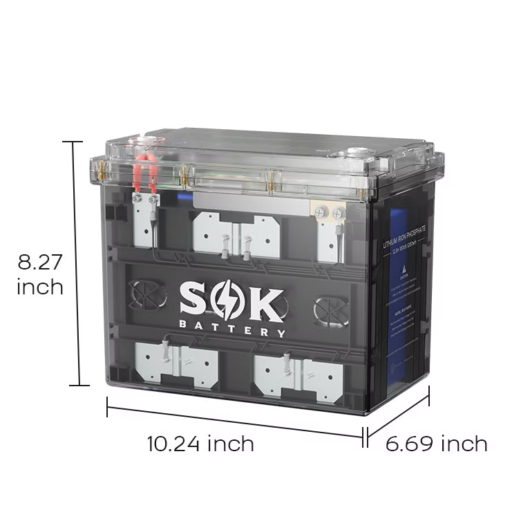 SK12V100PC | SOK 12V100Ah LiFePO4 Battery Bluetooth, Clear Sealed Box