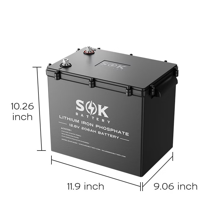 SK12V206PH | Marine Grade 12V 206Ah LiFePO4 Battery, Sealed Plastic Box