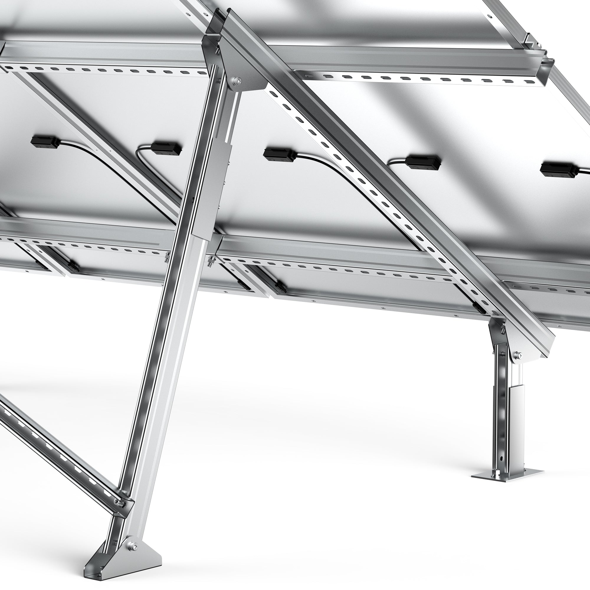 Rich Solar Solar Ground Mount | Fit MEGA 100/100 SLIM/MEGA 150 | Adjustable, Easy-to-Install Brackets for 1-4 Panels