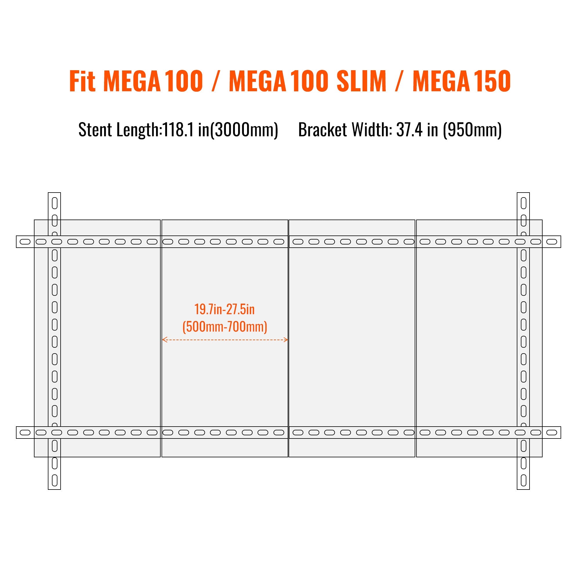 Rich Solar Solar Ground Mount | Fit MEGA 100/100 SLIM/MEGA 150 | Adjustable, Easy-to-Install Brackets for 1-4 Panels