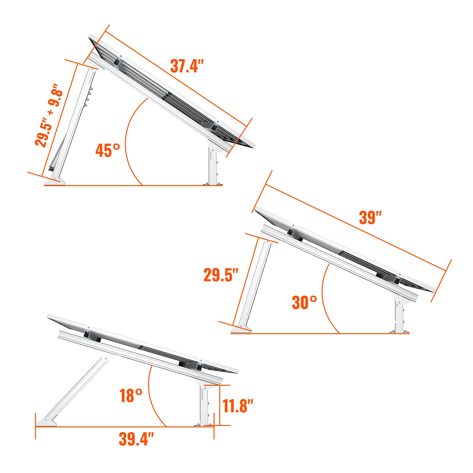 Rich Solar Solar Ground Mount | Fit MEGA 100/100 SLIM/MEGA 150 | Adjustable, Easy-to-Install Brackets for 1-4 Panels