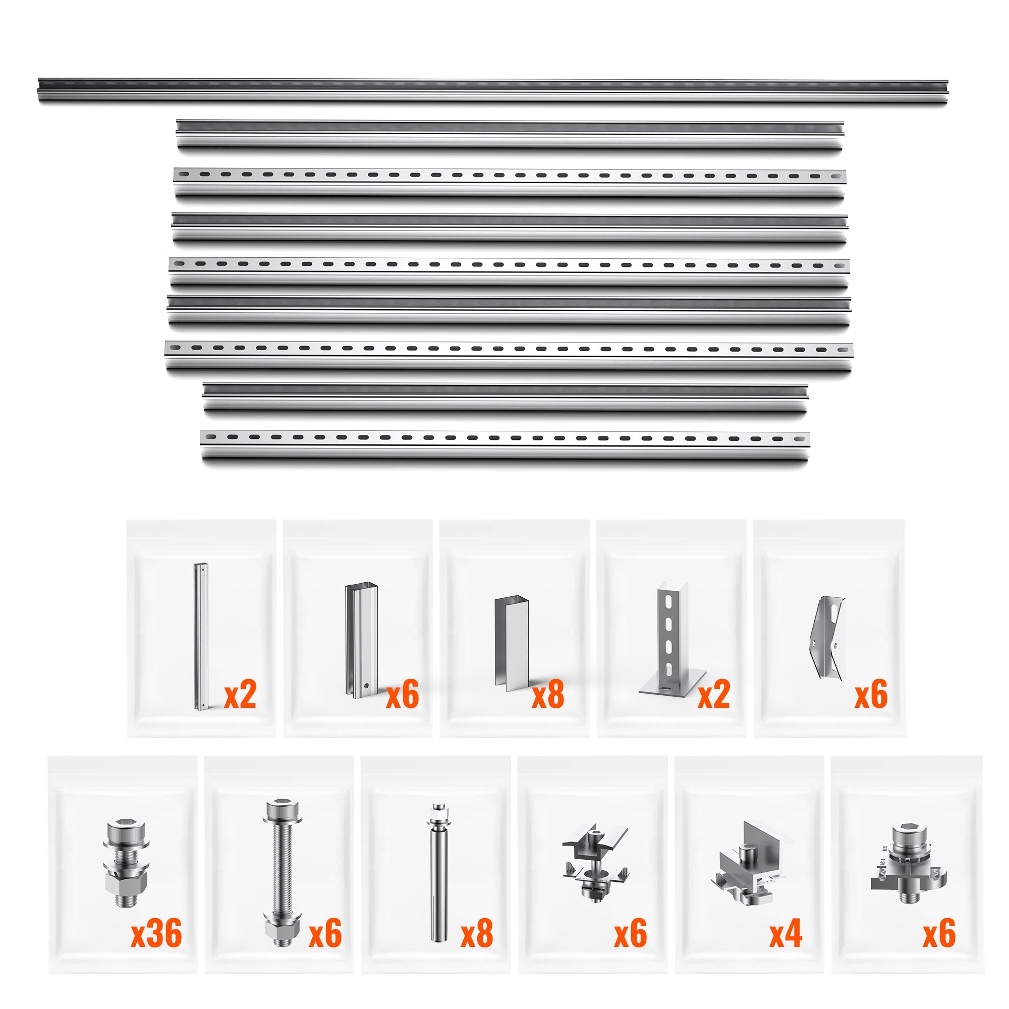Rich Solar Solar Ground Mount | Fit MEGA 200/MEGA 220/MEGA 250 | Adjustable, Easy-to-Install Brackets for 1-4 Panels