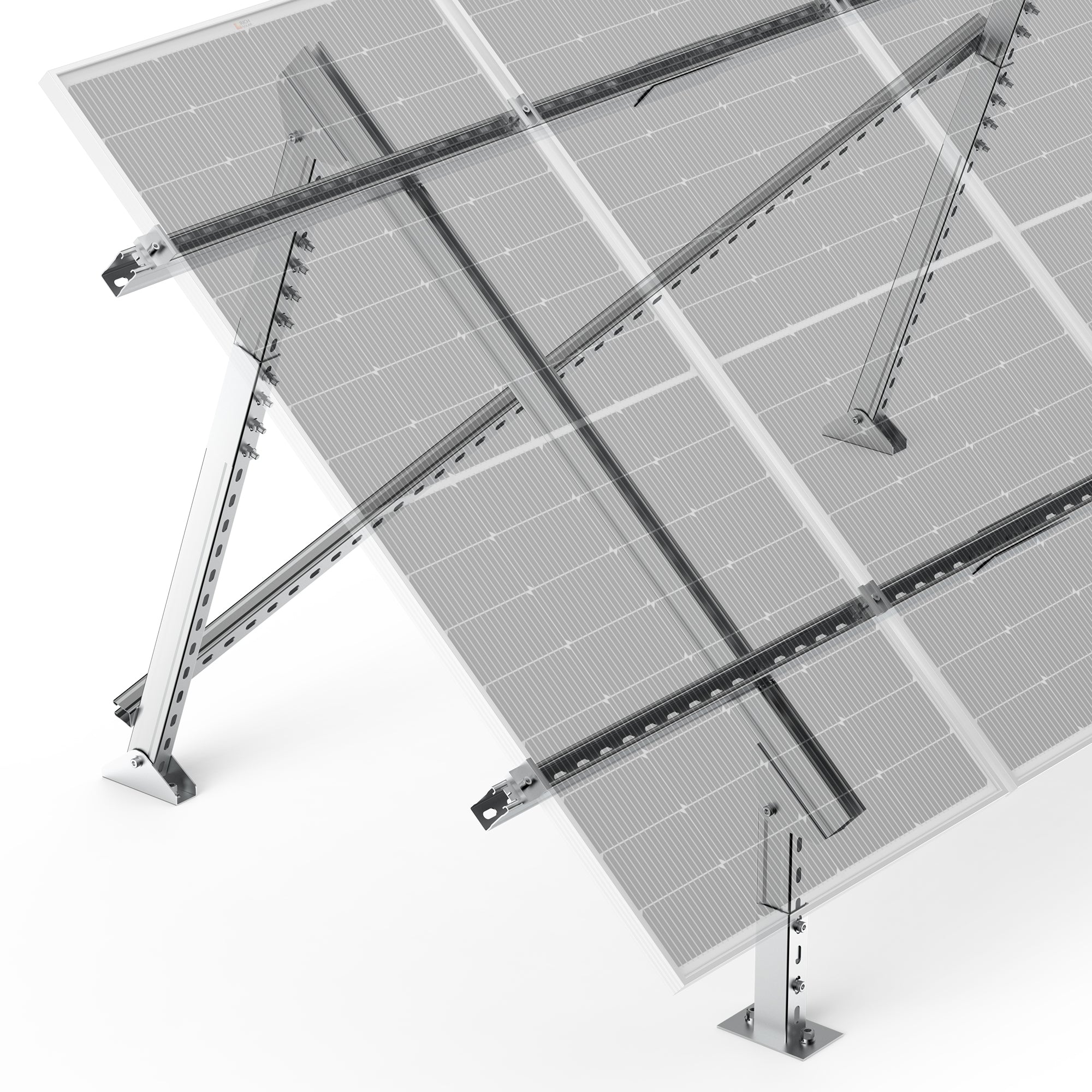 Rich Solar Solar Ground Mount | Fit MEGA 200/MEGA 220/MEGA 250 | Adjustable, Easy-to-Install Brackets for 1-4 Panels