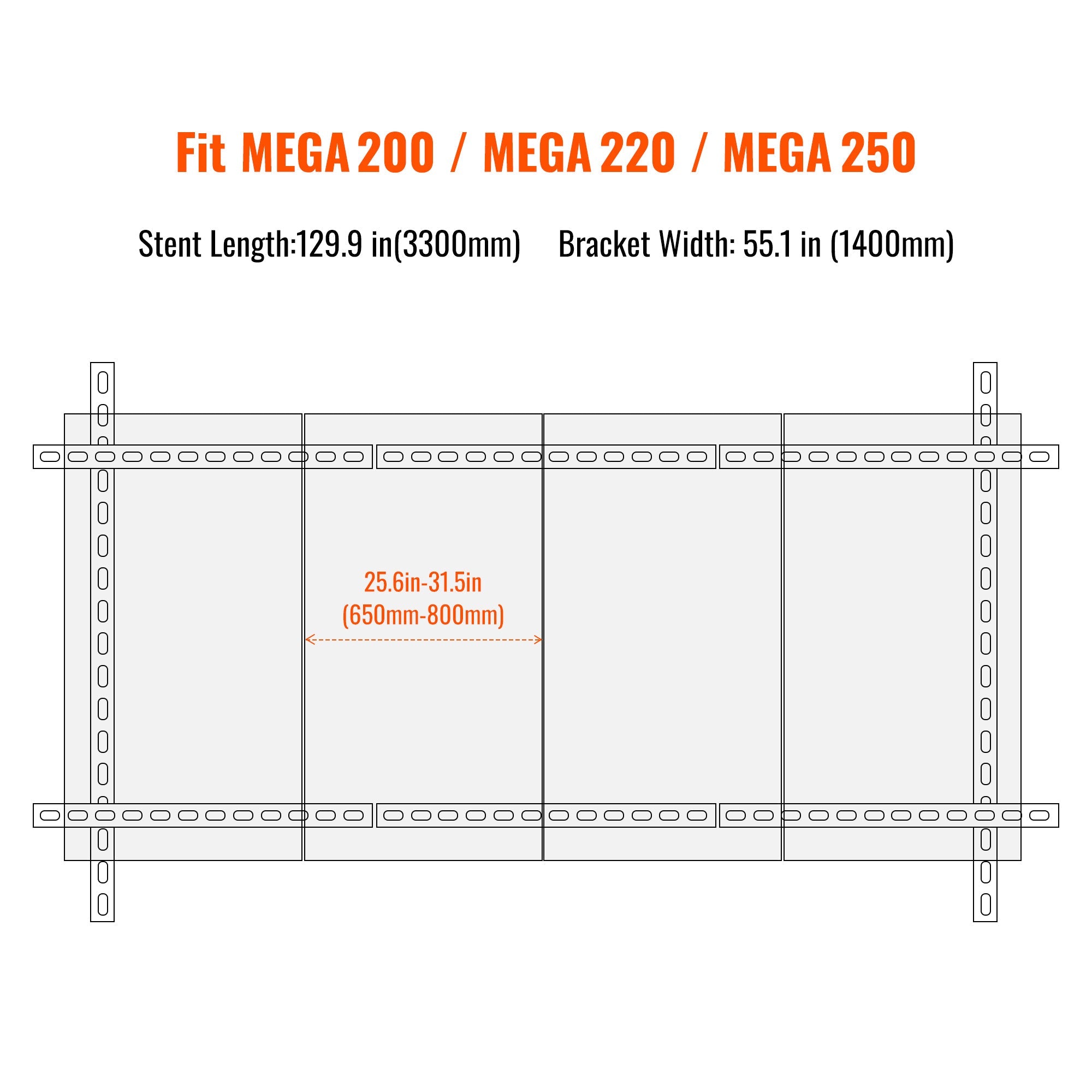 Rich Solar Solar Ground Mount | Fit MEGA 200/MEGA 220/MEGA 250 | Adjustable, Easy-to-Install Brackets for 1-4 Panels