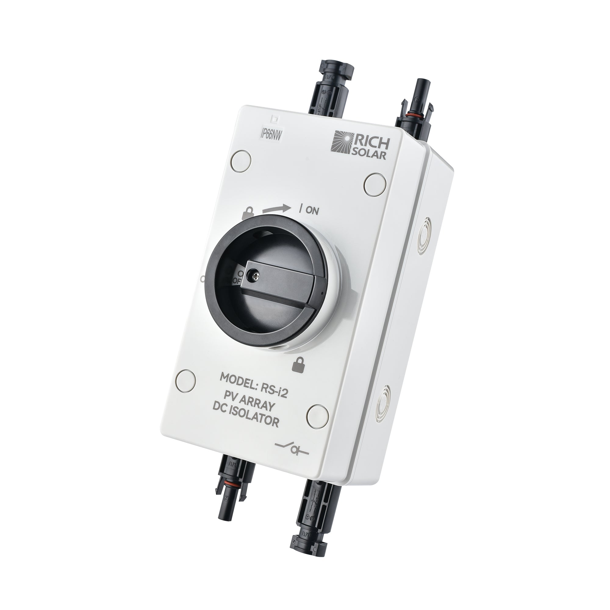 Rich Solar Solar PV DC Quick Disconnect Switch | Solar Array DC Quick Disconnect Switch | 1500 Volt 55 Amp | 2 Pole 1 String | Easy to Install